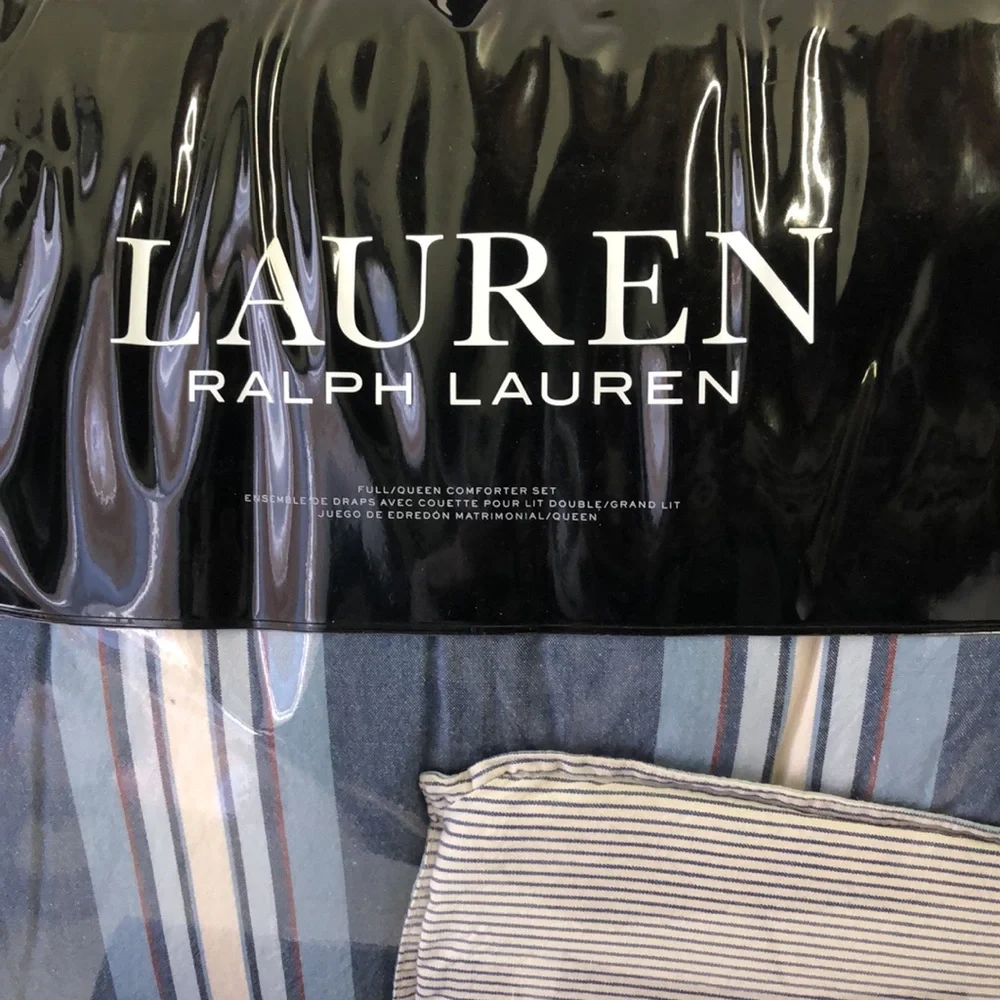 Lauren Ralph Lauren Gavin Stripe Full/Queen Comforter Set + 2 Euro Shams